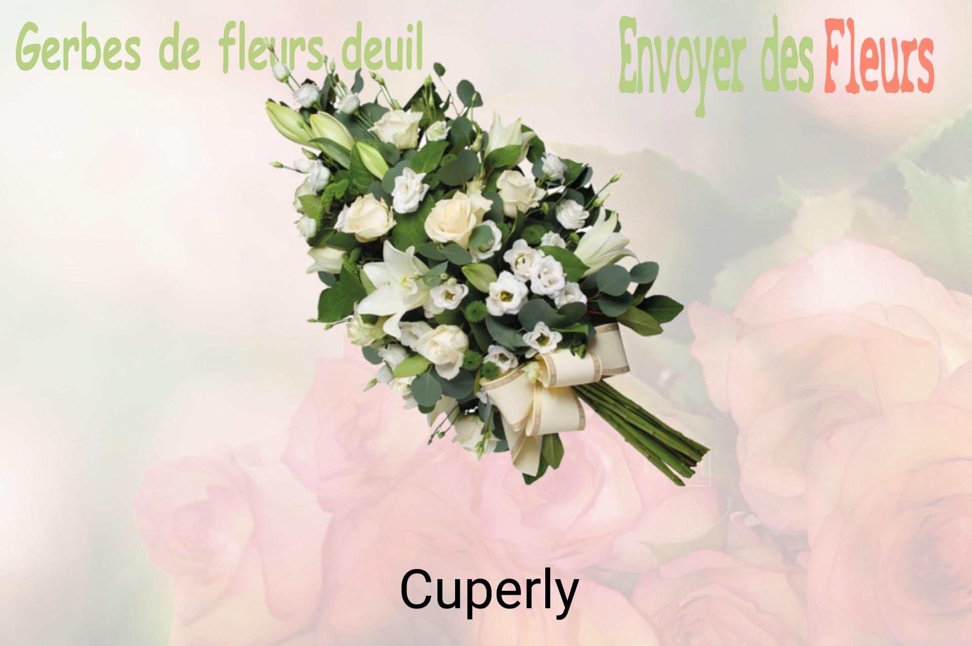 Gerbe de fleurs de deuil livrée à Cuperly